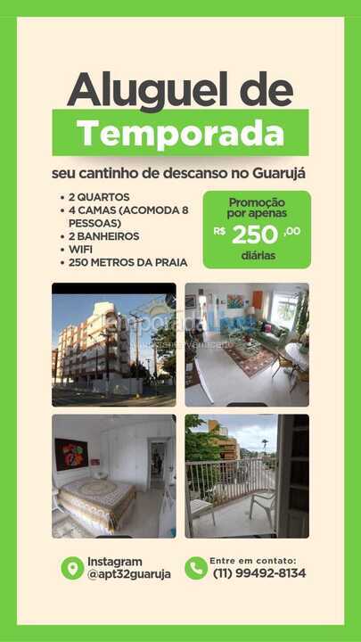 Apartamento para alquiler de vacaciones em Guarujá (Enseada)