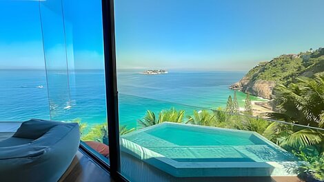 Esplêndida casa de luxo no joá com 5 suites para locação temporada