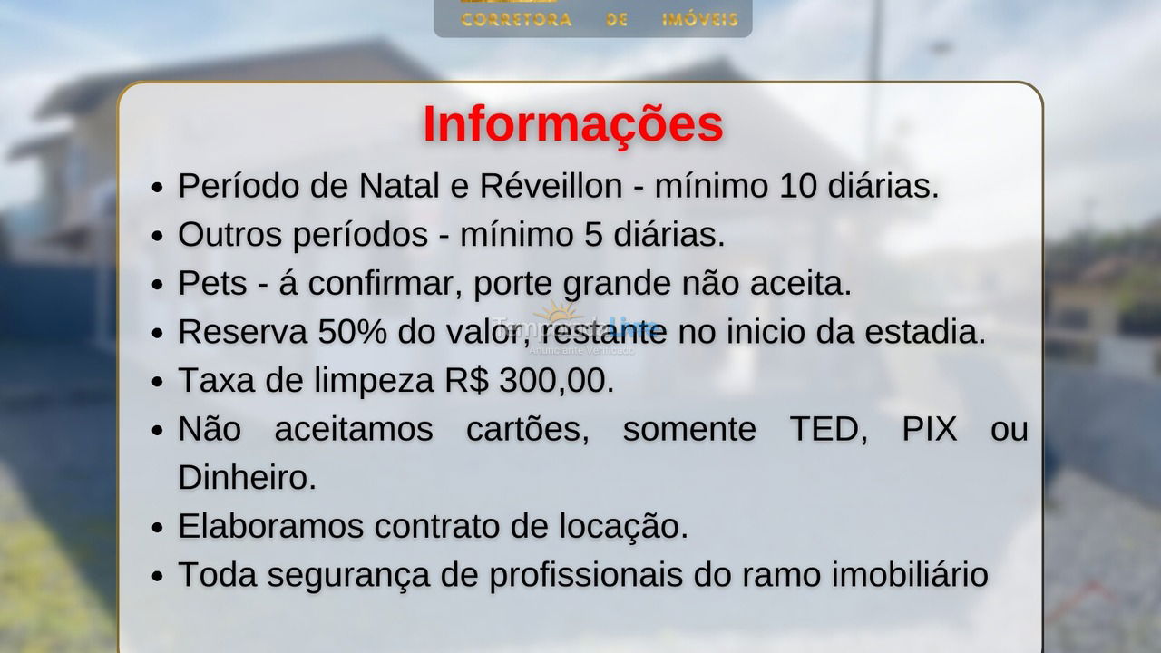 Casa para aluguel de temporada em São Francisco do Sul (Ubatuba)