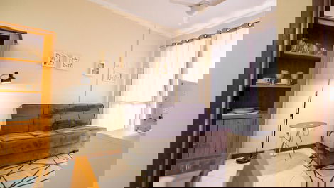 Sala com sofá cama