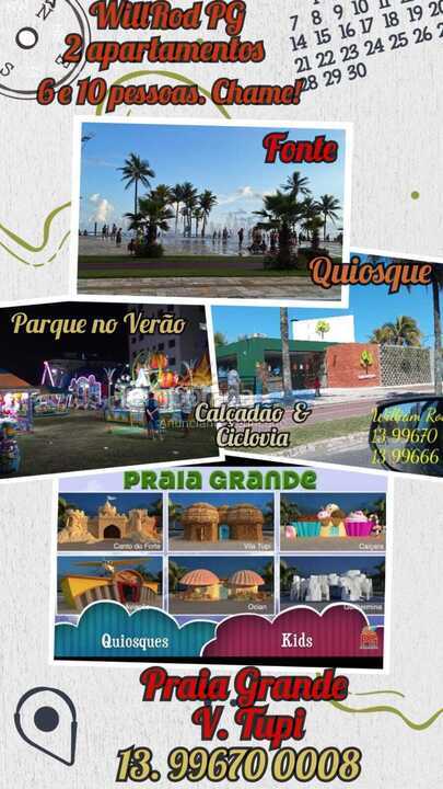 Apartamento para aluguel de temporada em Praia Grande (Vila Tupi)