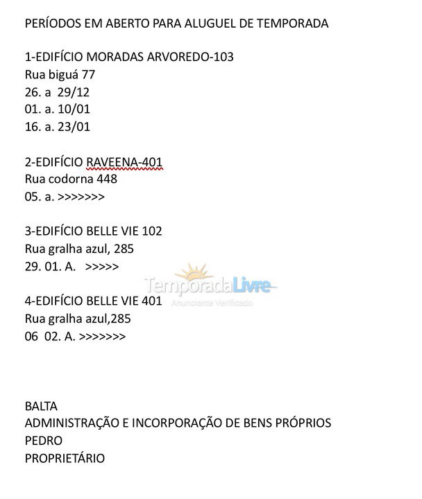 Apartamento para aluguel de temporada em Bombinhas (Praia de Bombas)