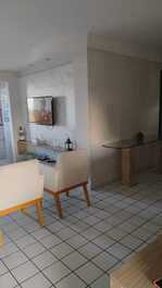 Sala  com tv smart, netflix