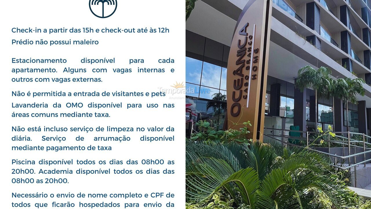 Apartamento para aluguel de temporada em João Pessoa (Cabo Branco)