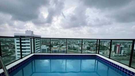 Loft alto padrão com vista panorâmica da cobertura para o mar