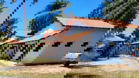 Chalé 1 amarelo, e chalé 2 azul.