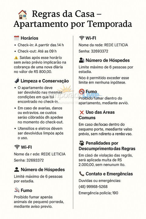Apartamento para alquiler de vacaciones em Florianopolis (Praia dos Ingleses)
