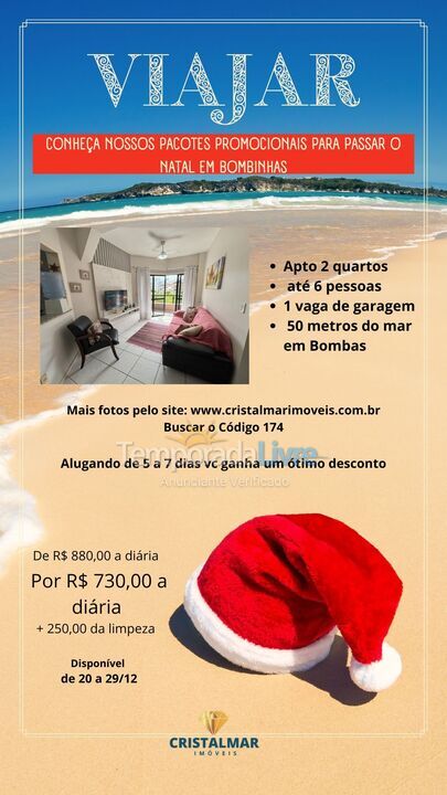 Apartamento para alquiler de vacaciones em Bombinhas (Praia de Bombas)