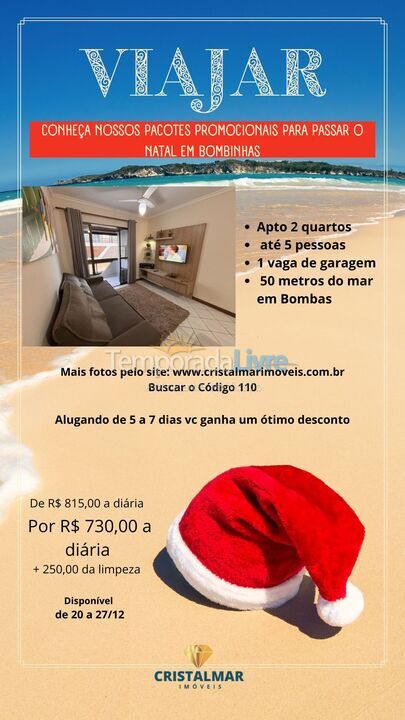 Apartment for vacation rental in Bombinhas (Praia de Bombas)
