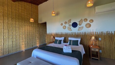 Luxo Caraíva: 7 suítes, piscina &amp; vista rio‐mar