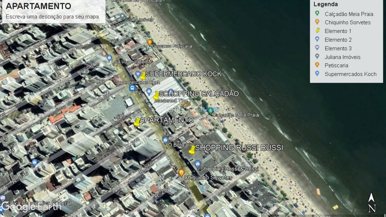 Apartamento para aluguel de temporada em Itapema (Meia Praia)