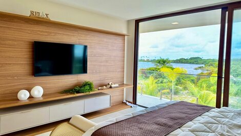 Casa con vista al MAR y al LAGO en Alphaville Guarajuba