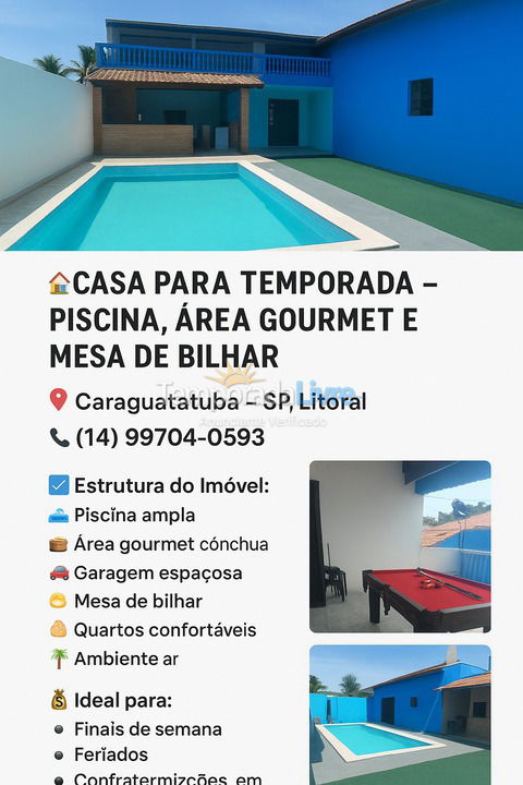 Casa para aluguel de temporada em Caraguatatuba (Porto Novo)