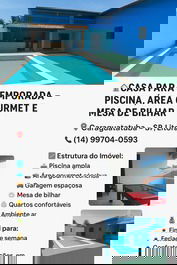 CASA TEMPORADA CARAGUATATUBA COM PISCINA A 100 MTS PRAIA do mar