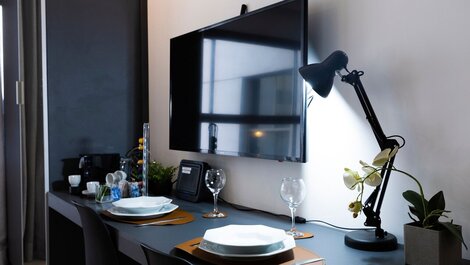 Apartamento moderno con aire acondicionado y gimnasio abierto las 24 horas en el centro de São Paulo.