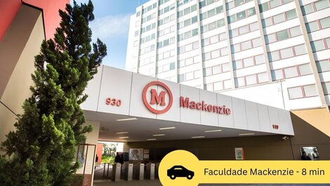 Modern apartment with AC and 24-hour gym in downtown São Paulo