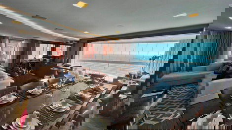 Ed. Number One: 4 quartos frente mar // churrasqueira // 3 vagas