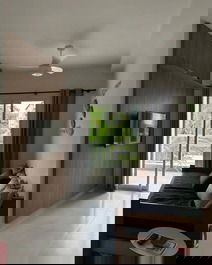 Sala integrada a varanda gourmet. 