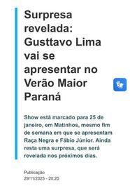 Confirmado show de gustavo lima! não perca a oportunidade de se hospedar pertinho desse show incrível!